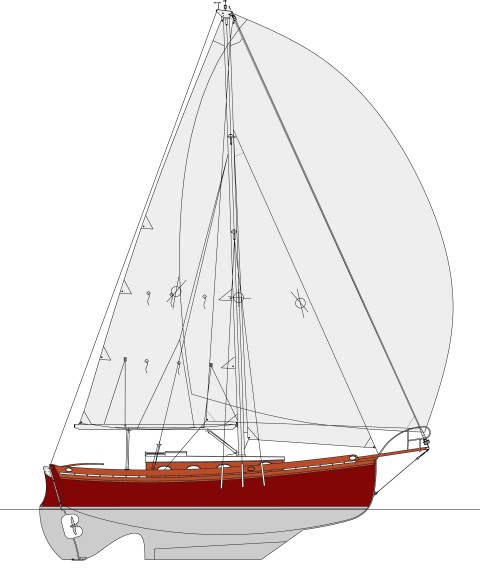 Enavigo Cutter — wooden cruising yacht under sail