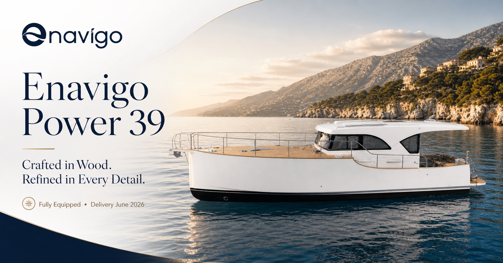 Enavigo Power 39 — luxury wooden powerboat